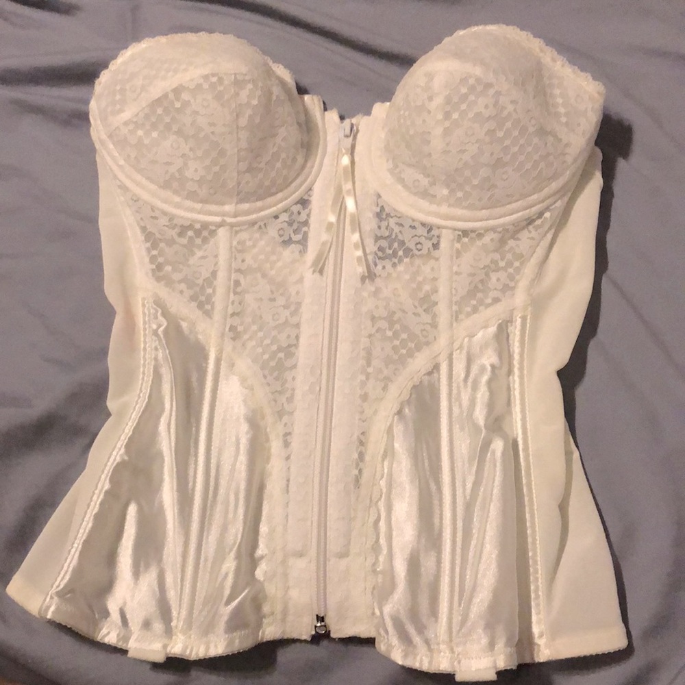 Vintage Silky Lace Boned Corset